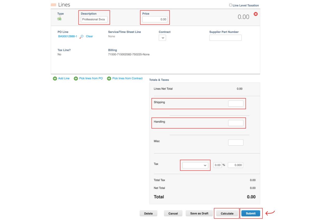 A screenshot of Step 11 of How to Create and Submit an Invoice