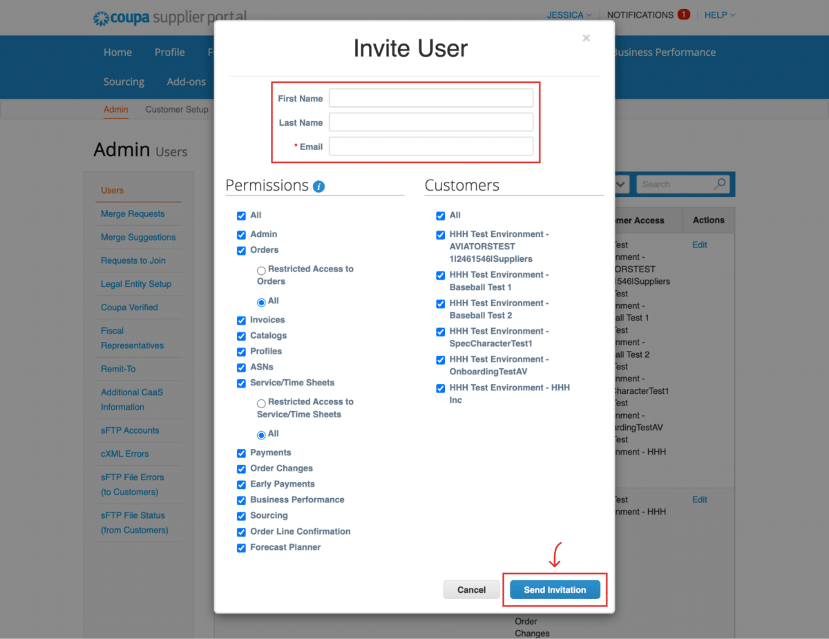 A screenshot of Step 4 of How to Add and Edit Users in your Coupa account