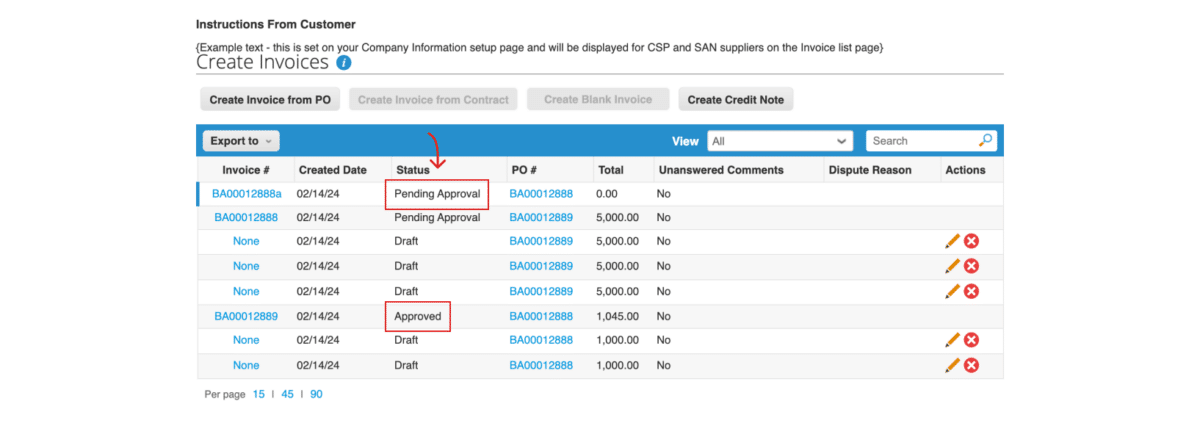 A screenshot of Step 2 of How to Check Invoice Status