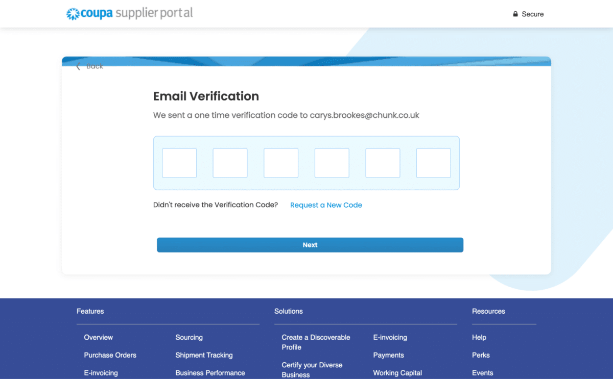 A screenshot of Step 4 of How to Register with Coupa in the Coupa Supplier Portal