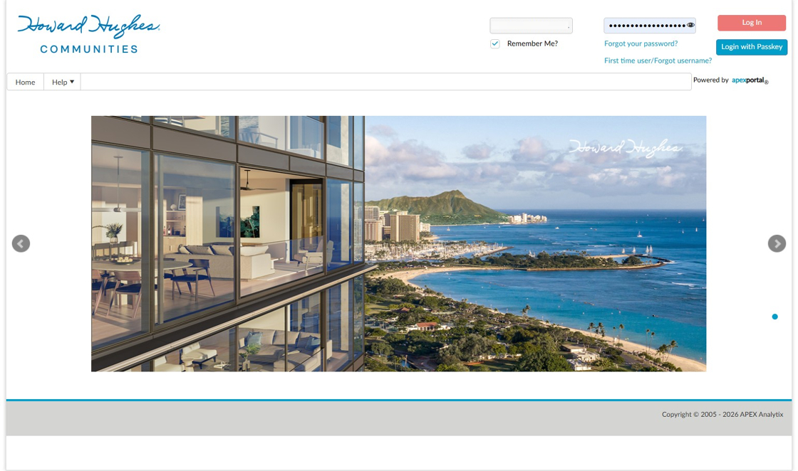 A modern glass apartment building overlooks a beach and cityscape with Diamond Head mountain in the background under a partly cloudy sky.